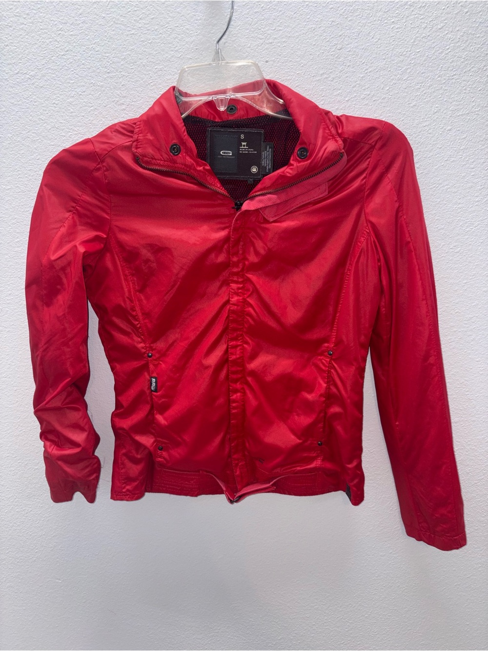 G Star Raw Denim Small Red Lightweight Jacket FLAWED